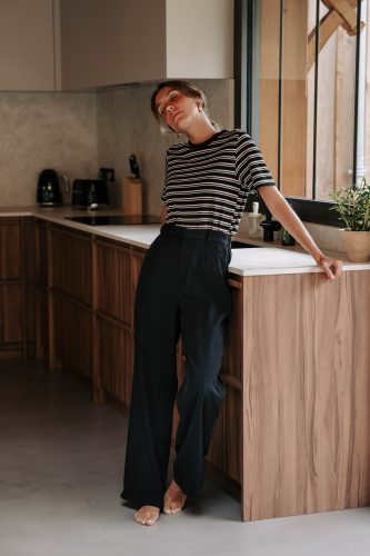 Pantalon Naël noir Sahoma coupe fluide