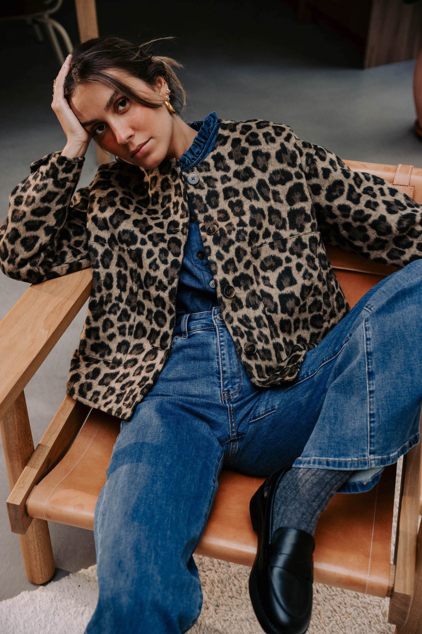Veste Selva leopard Sahoma effet texturé