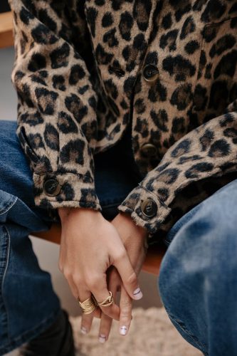 Veste Selva leopard Sahoma effet texturé