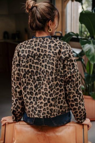 Veste Selva leopard Sahoma effet texturé