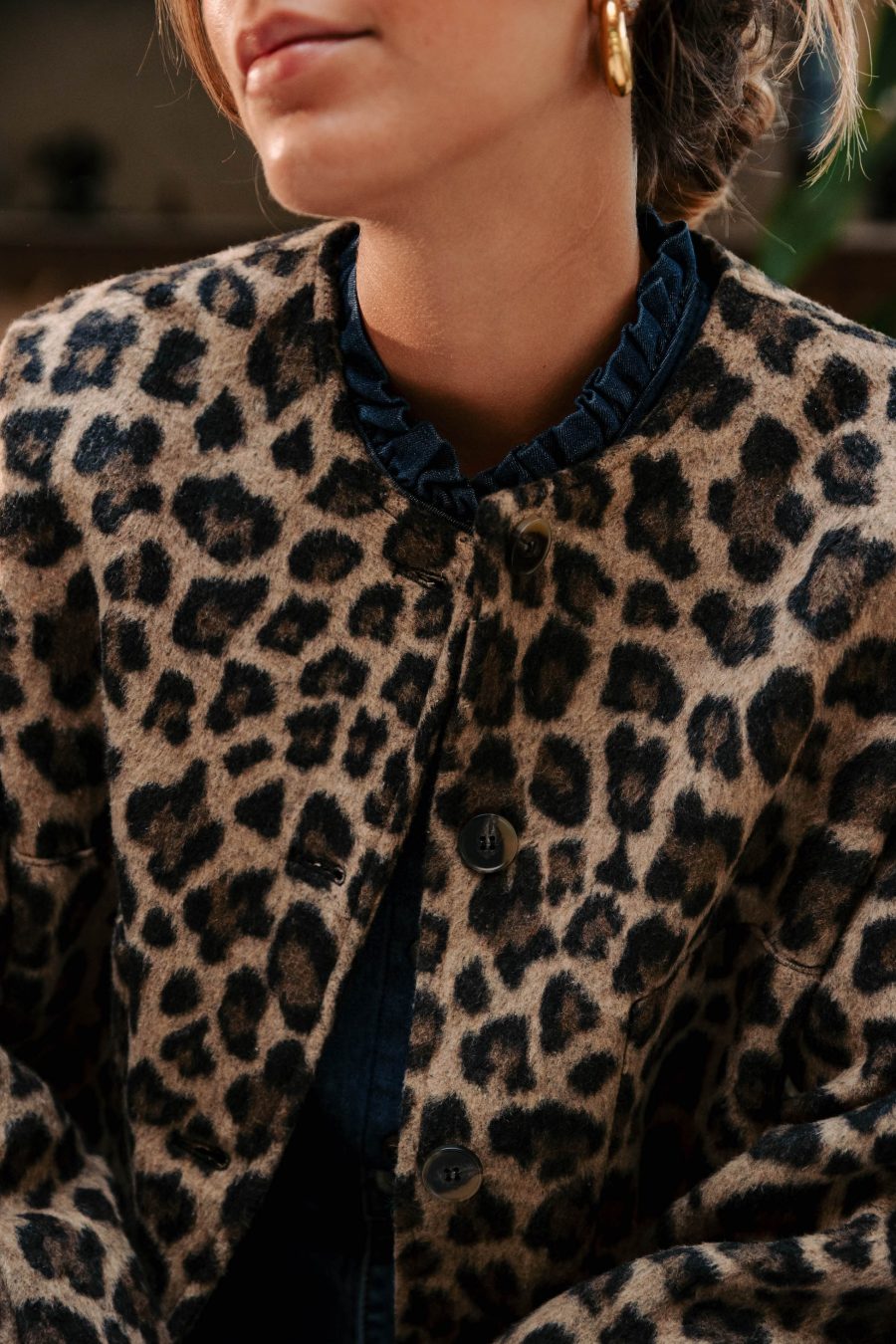 Veste Selva leopard Sahoma effet texturé