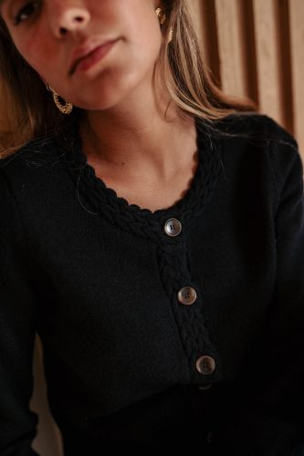 Gilet Nelo noir Sahoma en maille douce