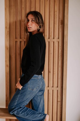 Gilet Nelo noir Sahoma en maille douce
