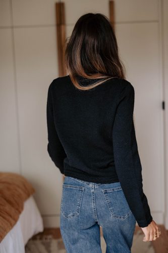 Gilet Nelo noir Sahoma en maille douce