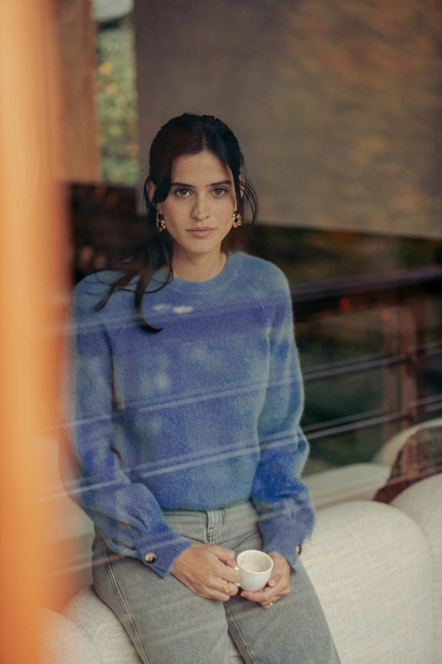 Pull Lyra bleu Sahoma en maille, disponible en plusieurs coloris