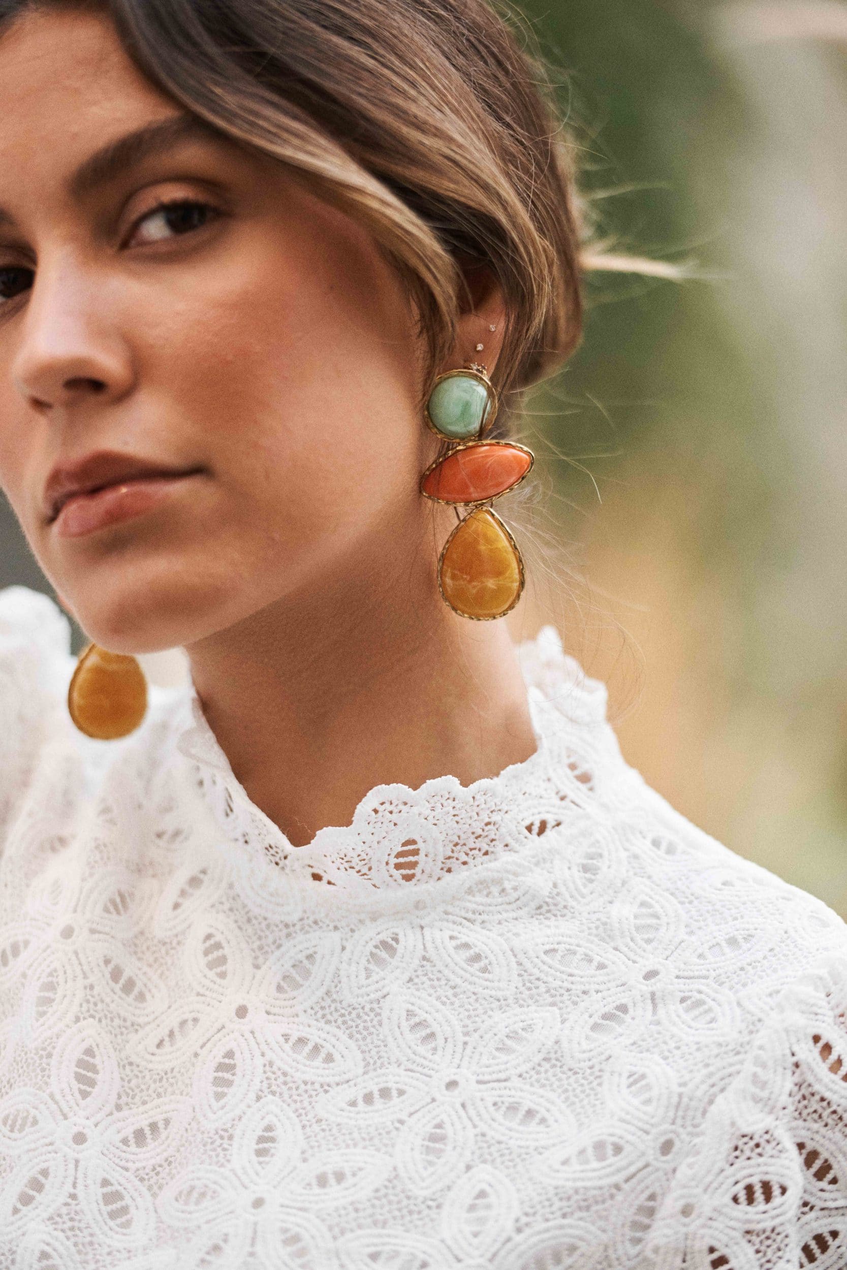 Boucles d’oreilles pendantes Lumé multicolore Sahoma,