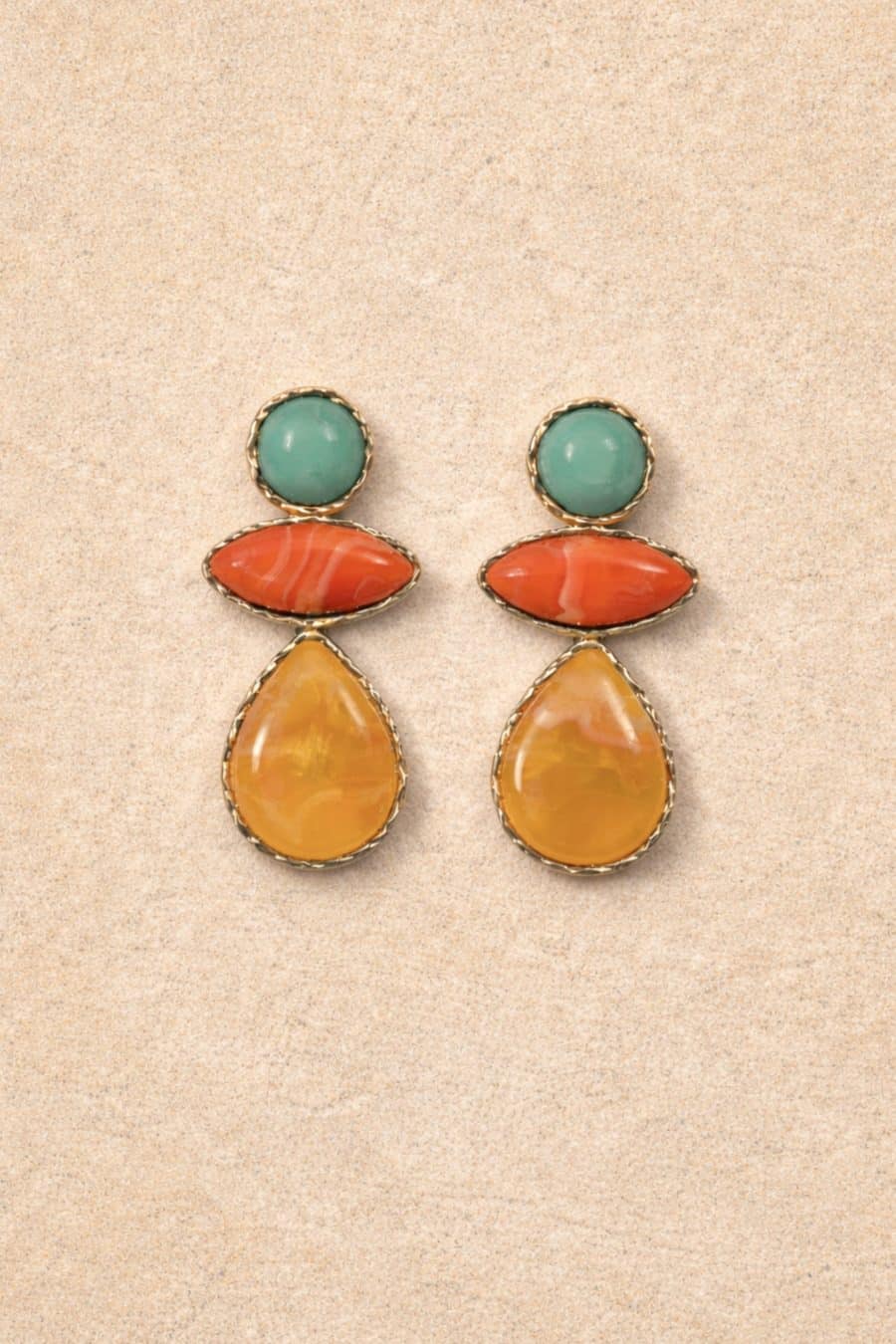 Boucles d’oreilles pendantes Lumé multicolore Sahoma,