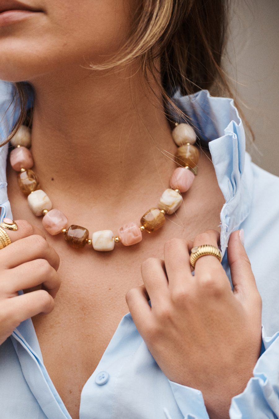 Collier Noéa Sahoma rose