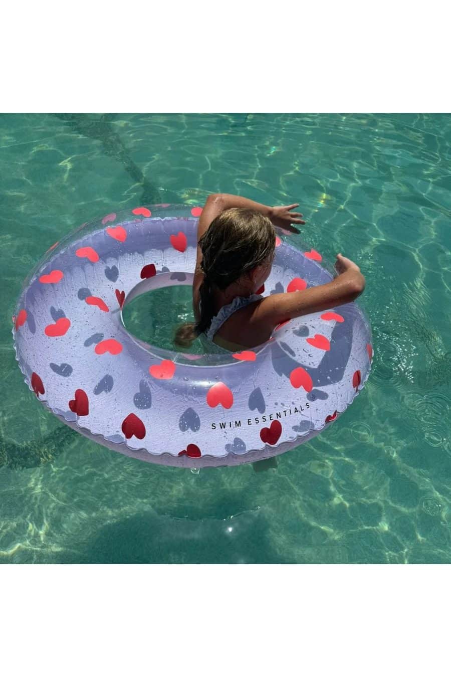 Bouée enfant transparente avec motifs cœurs rouges Sahoma accessoire piscine plage été enfant