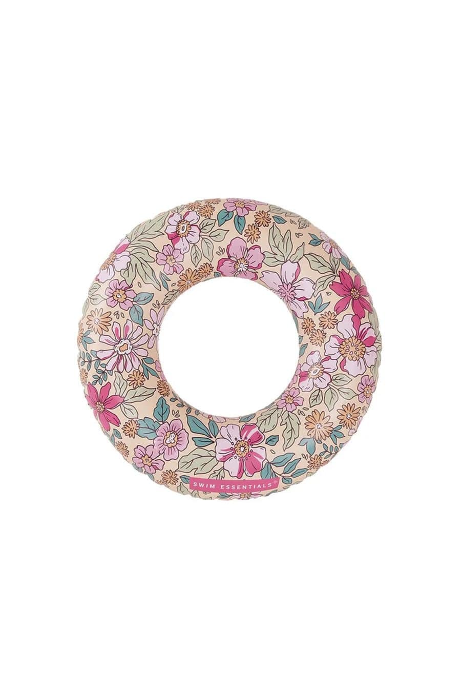 Bouée enfant gonflable Sahoam imprimé floral multicolore pastel rose vert jaune accessoire piscine plage été