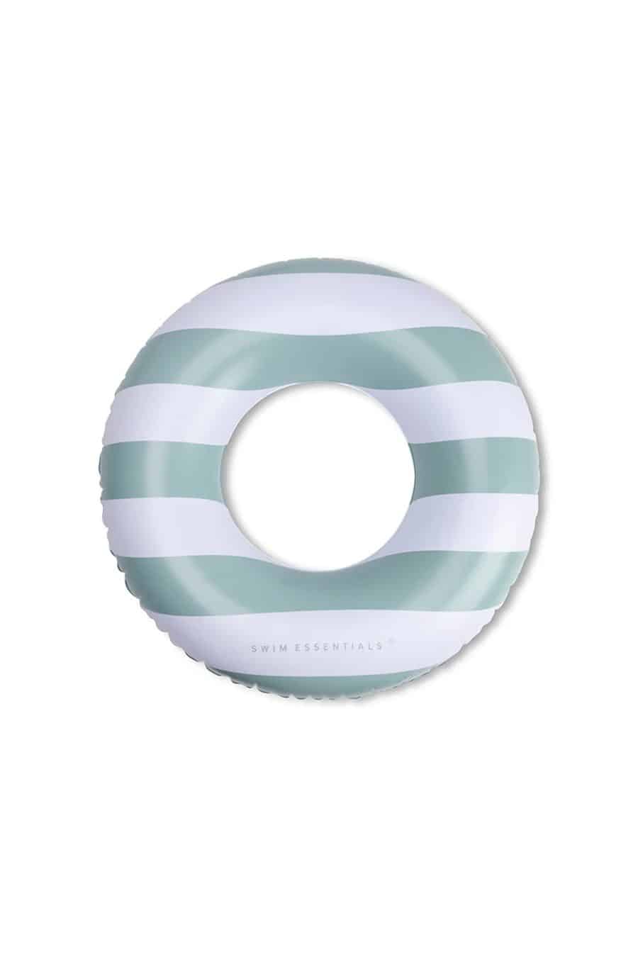 Bouée enfant gonflable rayures vert et blanc Sahoma accessoire piscine plage été enfant