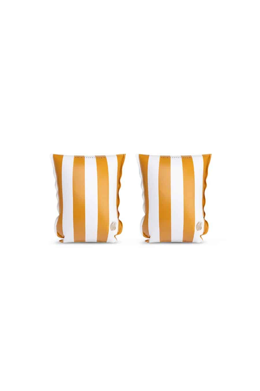 Brassards enfant rayures caramel blanc gonflables Sahoma accessoire piscine et plage été enfant
