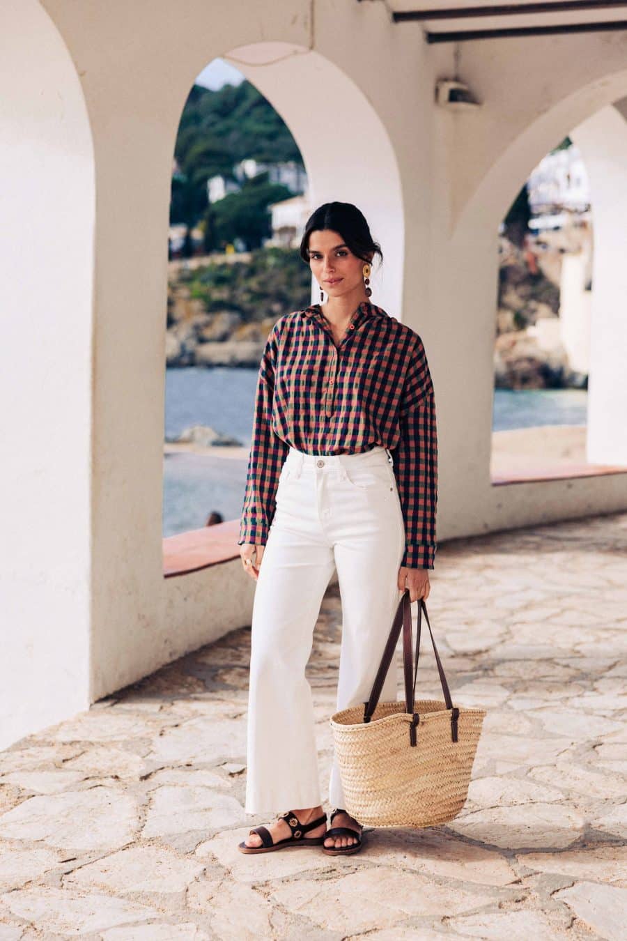 Jean Jonas Sahoma blanc, taille haute et coupe droite