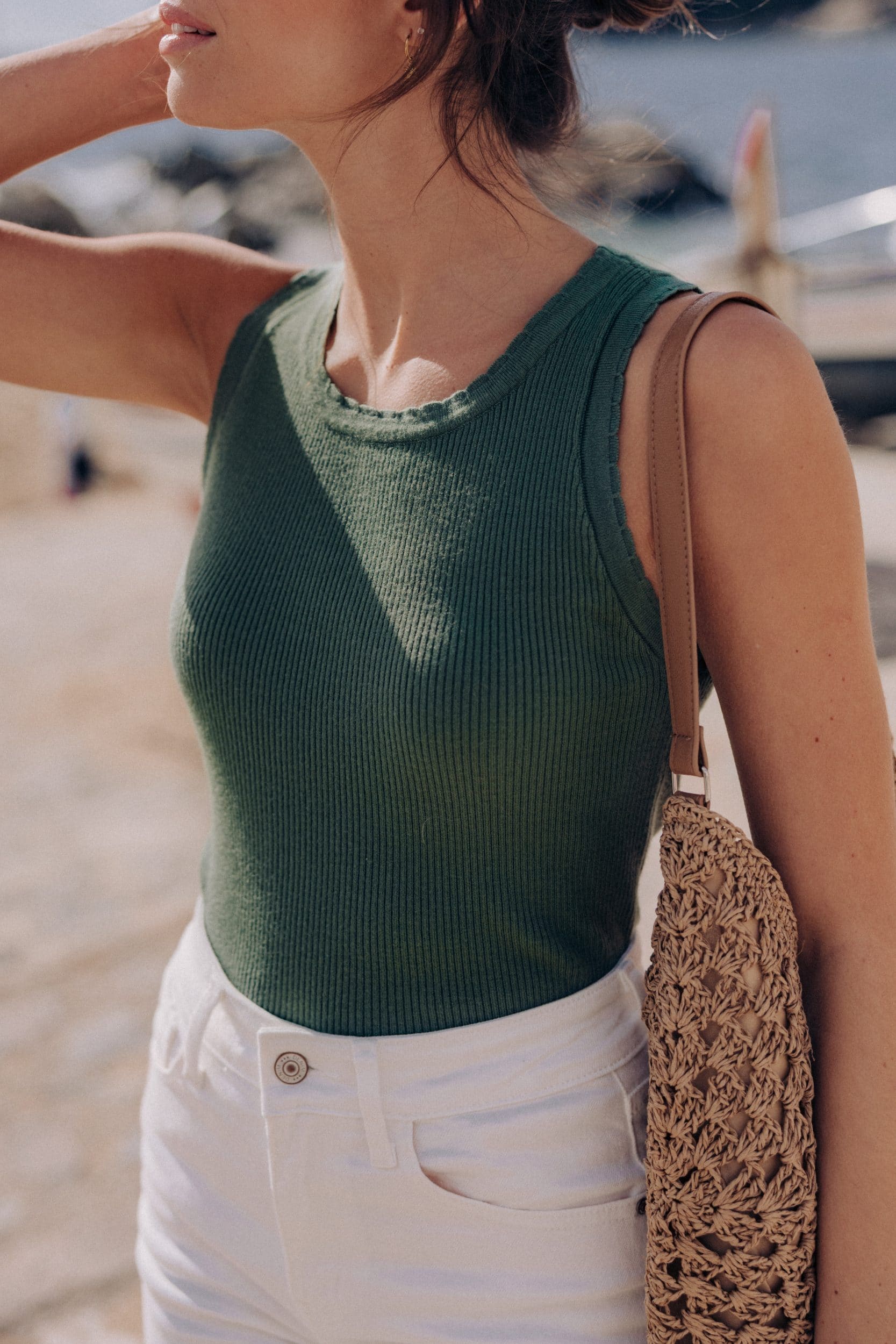 Top/ débardeur luca kaki Sahoma en maille