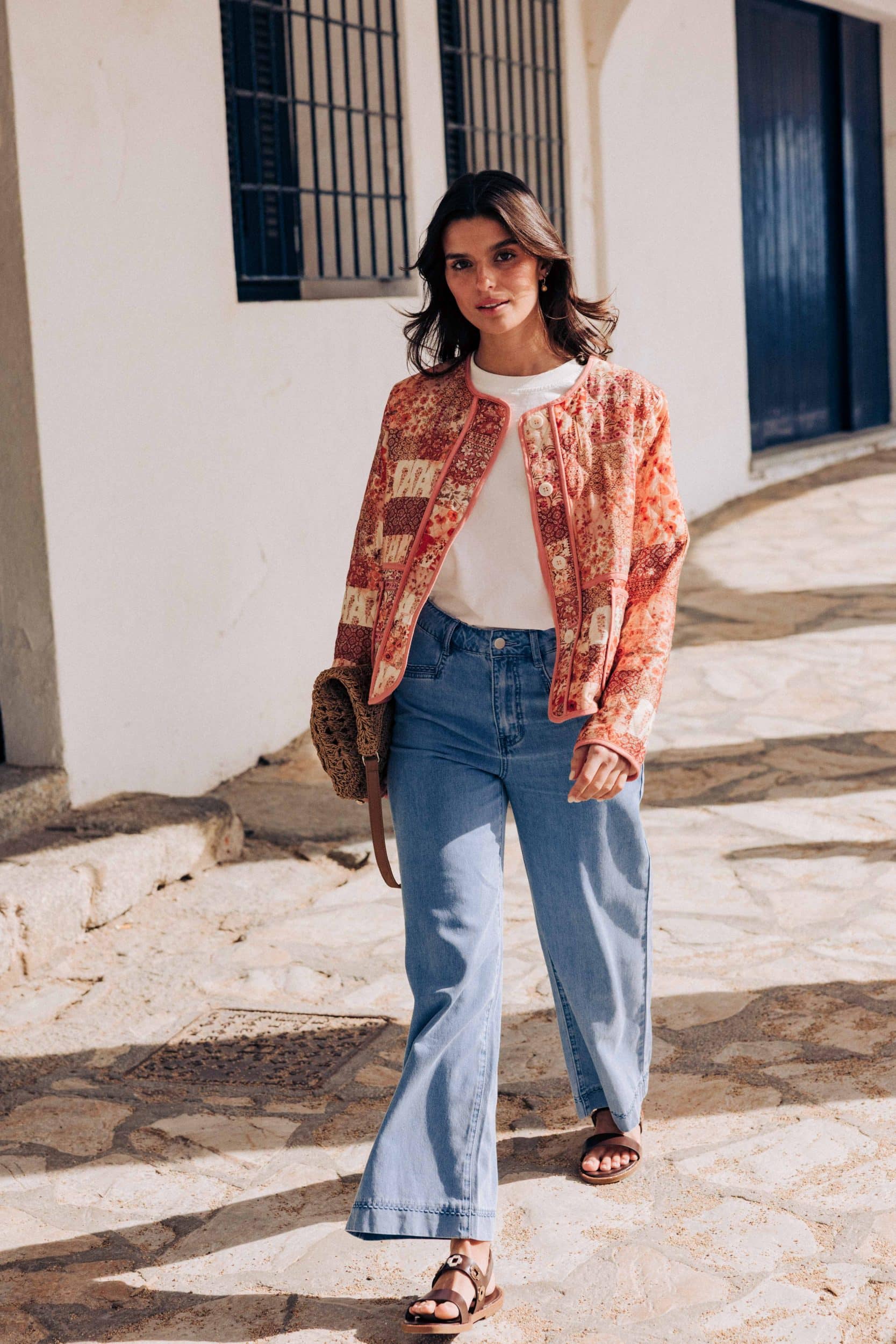veste-louna-patchwork-sahoma-00007 Veste matelassée Louna Sahoma imprimé patchwork rose, manches longues, col rond