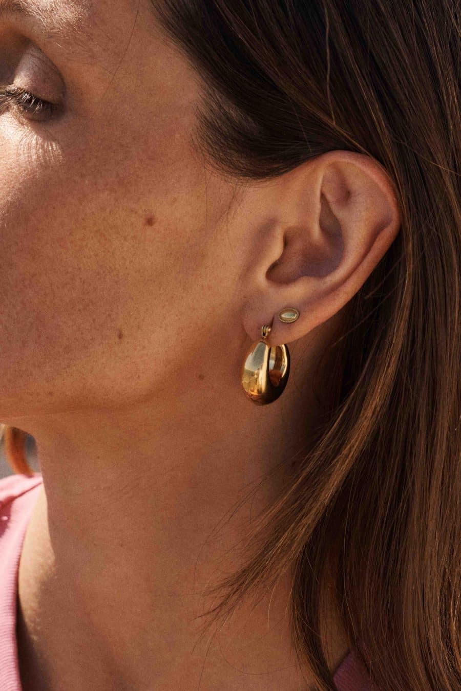 Boucles d’oreilles créoles Pauline dorées Sahoma design épais