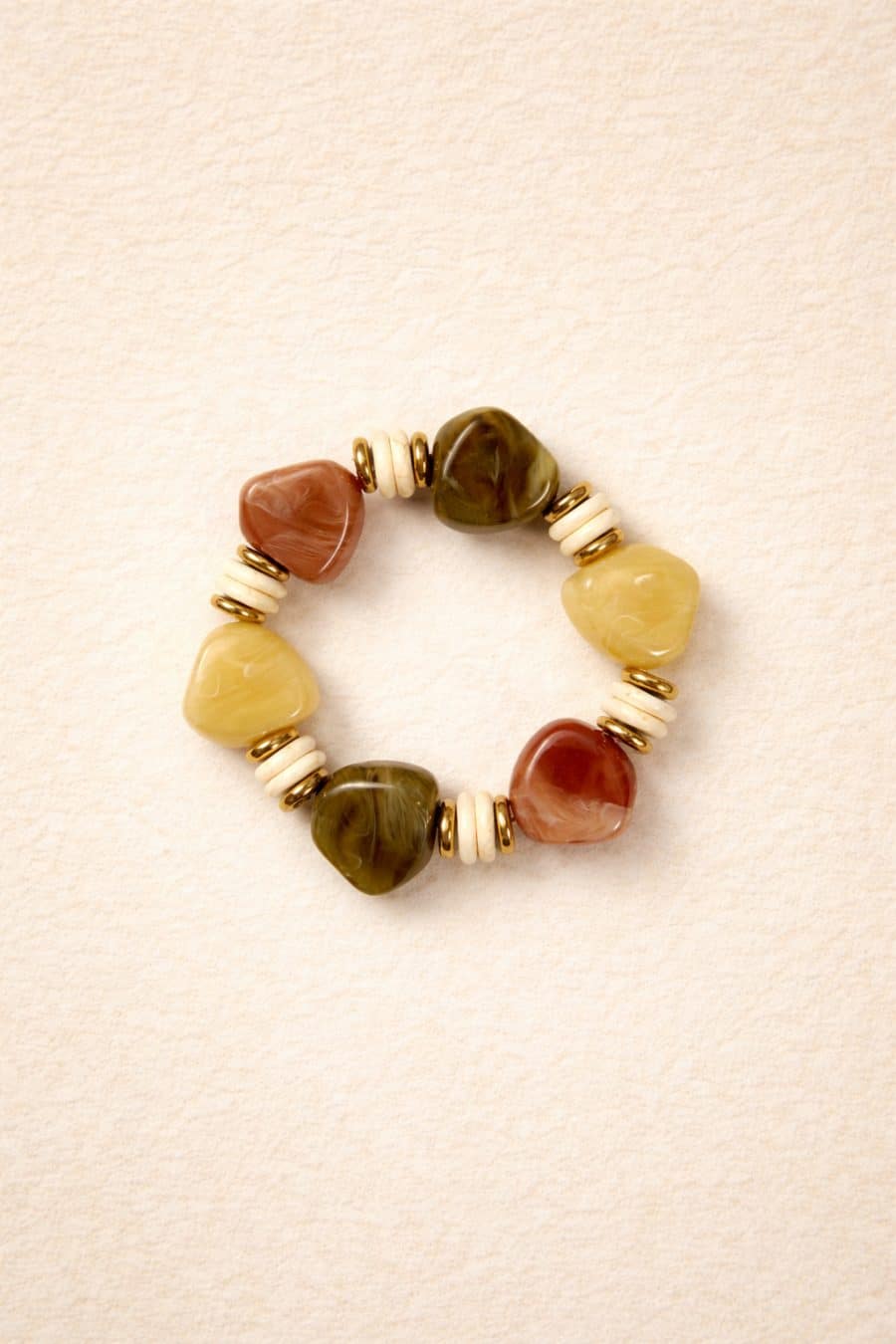 Bracelet Sahoma Alix multicolore composé de grosses pierres asymétriques opaques