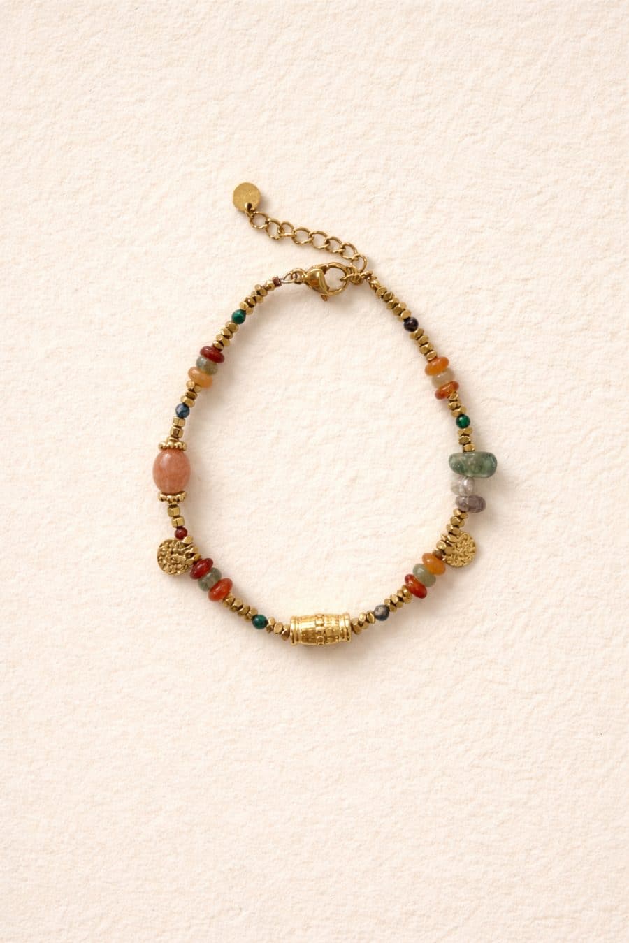 Bracelet Sahoma Bettina en petites pierres asymétriques multicolore et doré