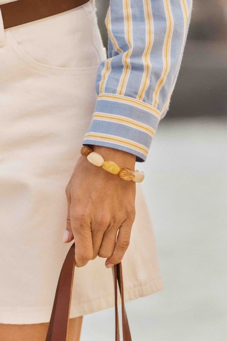 Bracelet Irina Sahoma jaune, ivoire et ambre