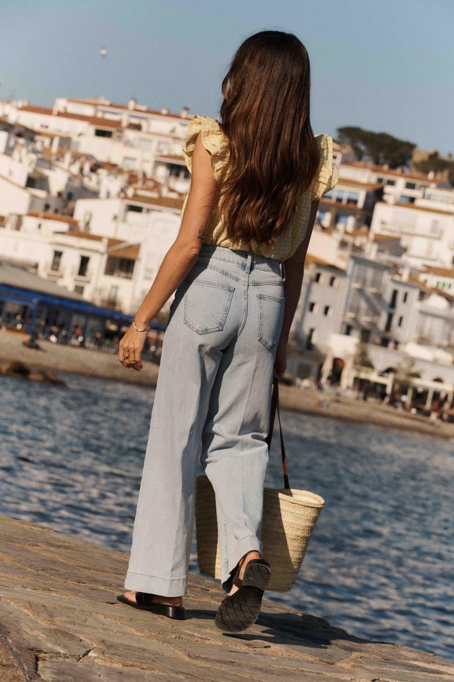 Jean Jonas Sahoma bleu clair, taille haute et coupe droite - jambe large