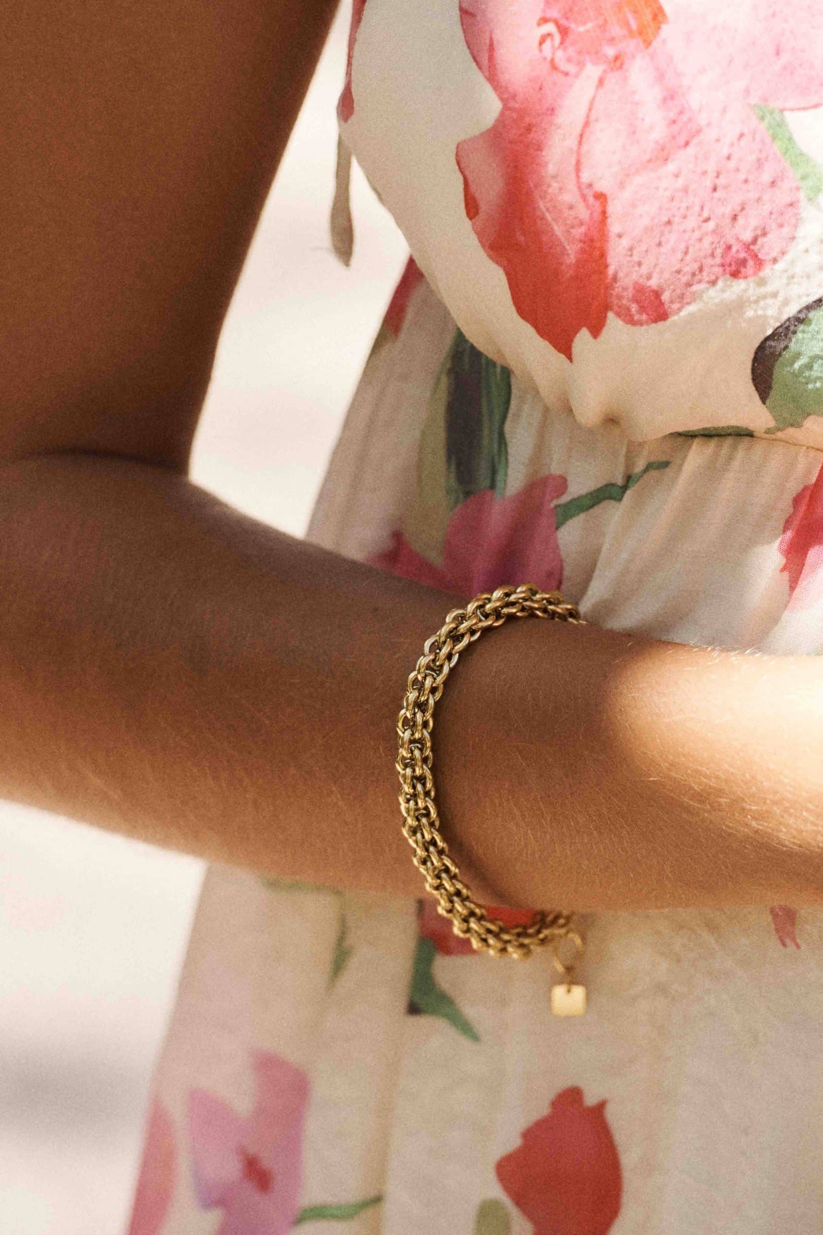 Bracelet doré tripe maillons épais