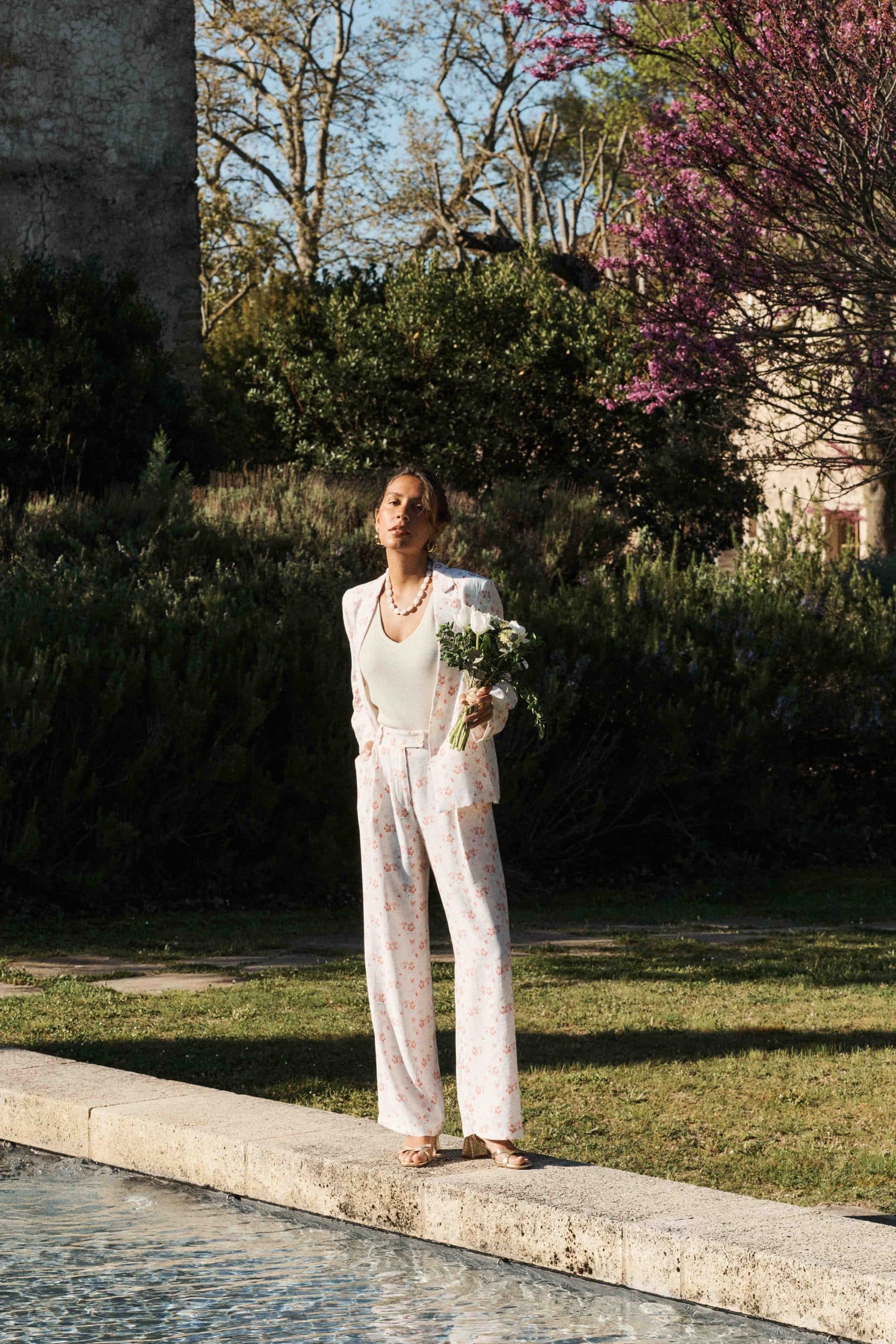 veste-leonis-blanche-sahoma-00001 Veste blazer Leonis Sahoma blanche à l'imprimé fleuri