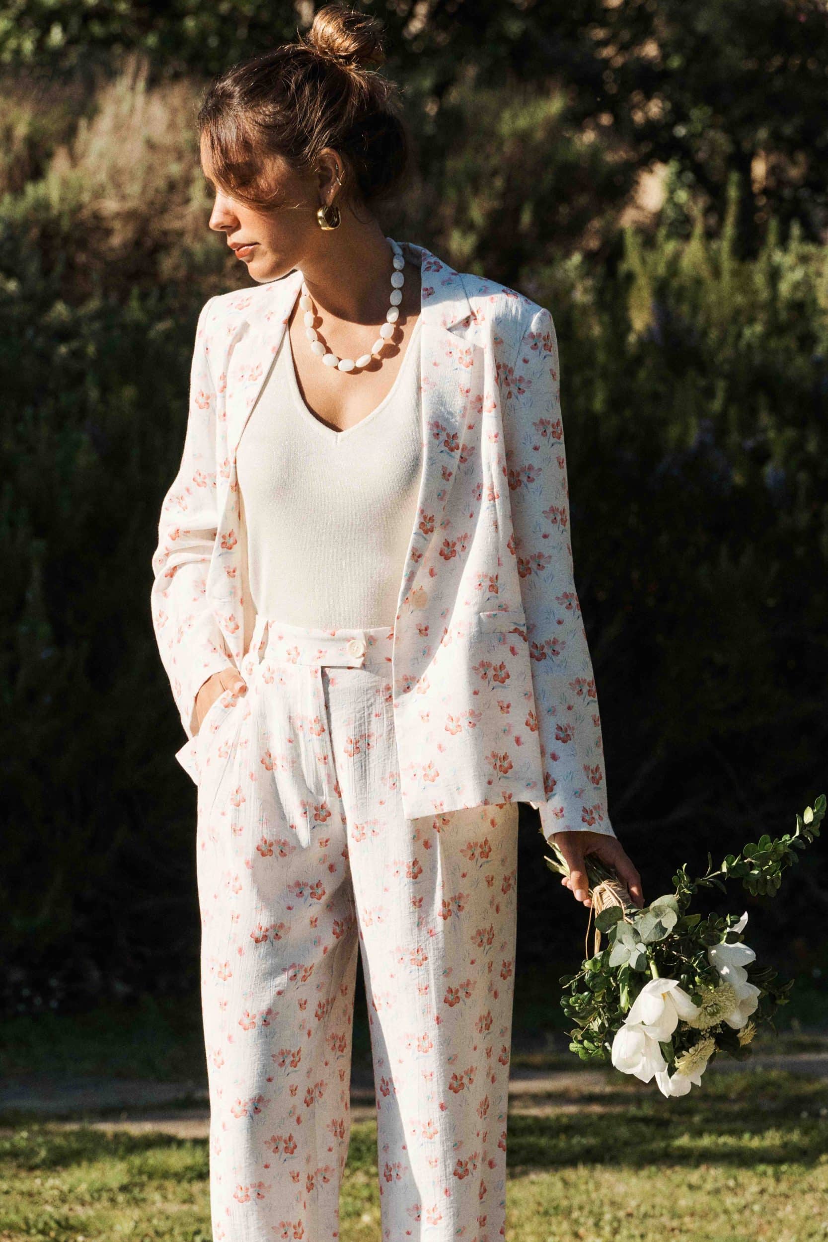 veste-leonis-blanche-sahoma-00002 Veste blazer Leonis Sahoma blanche à l'imprimé fleuri