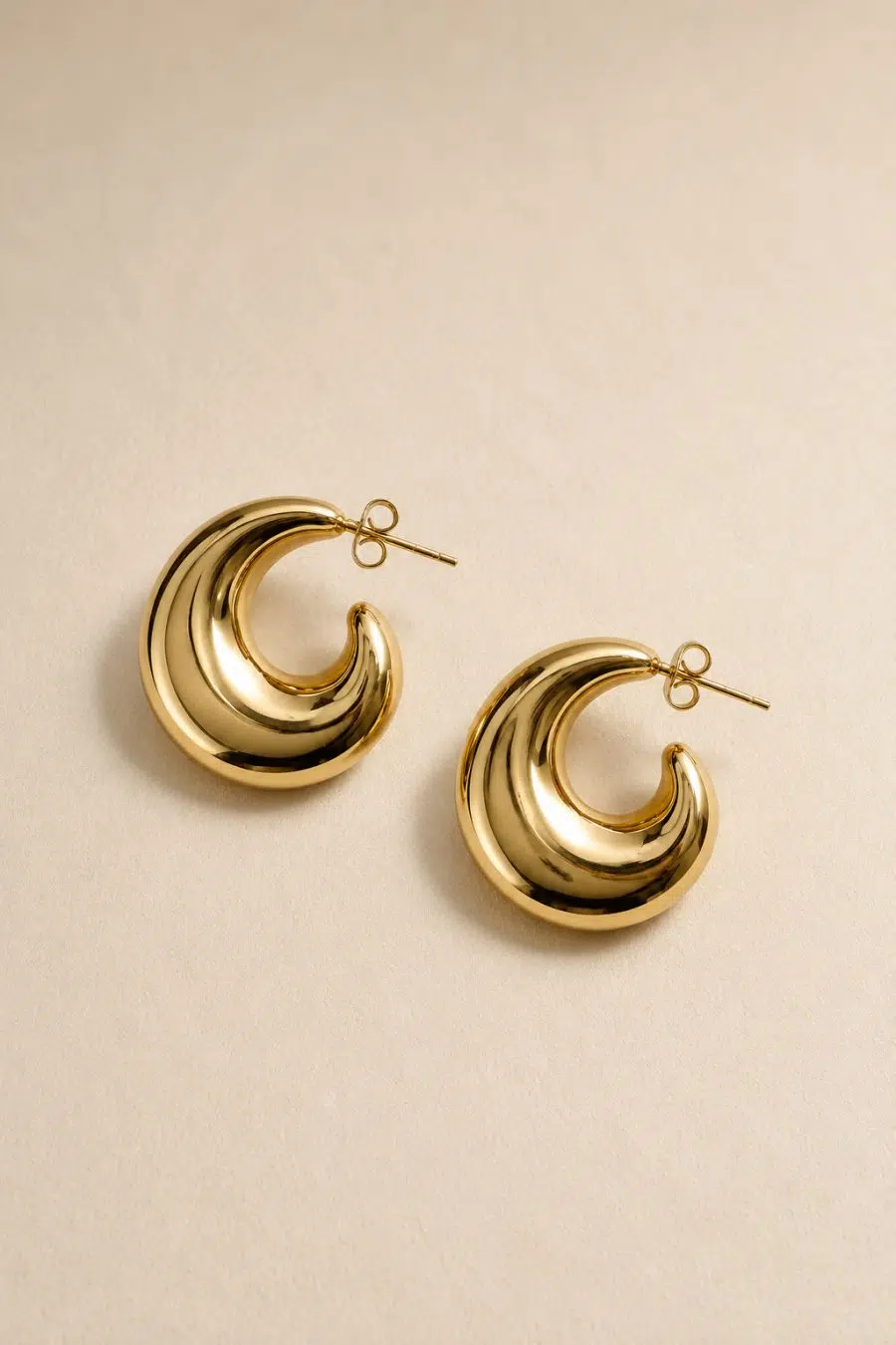 Boucles d’oreilles créoles Alysha dorées Sahoma design épais
