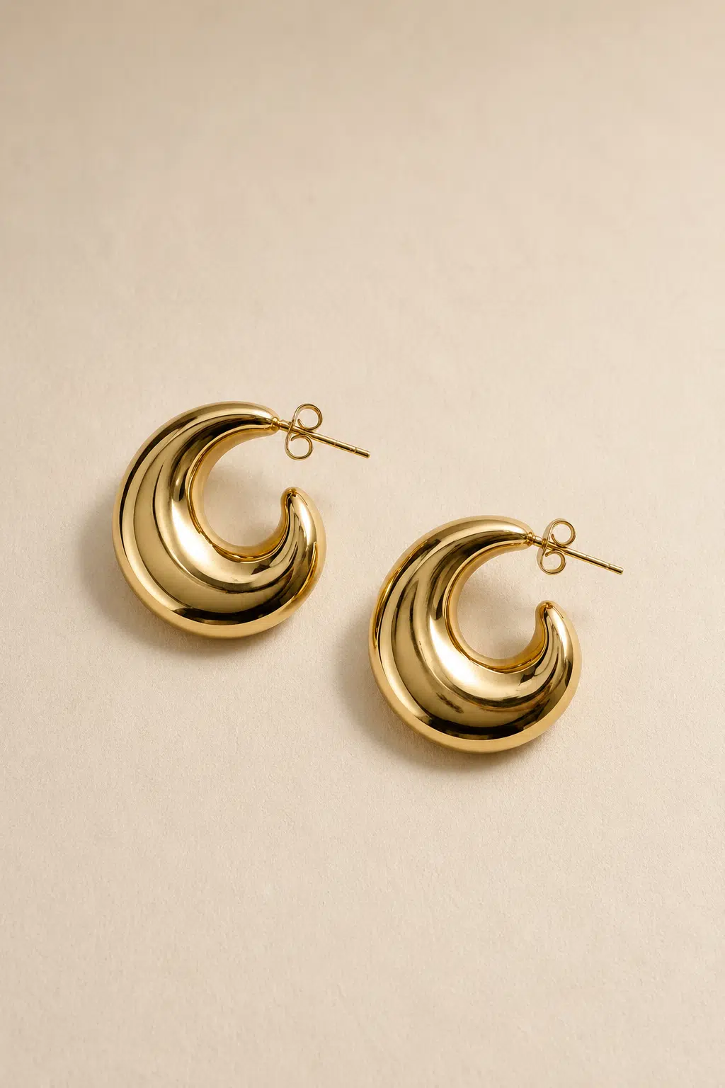 Boucles d’oreilles créoles Alysha dorées Sahoma design épais