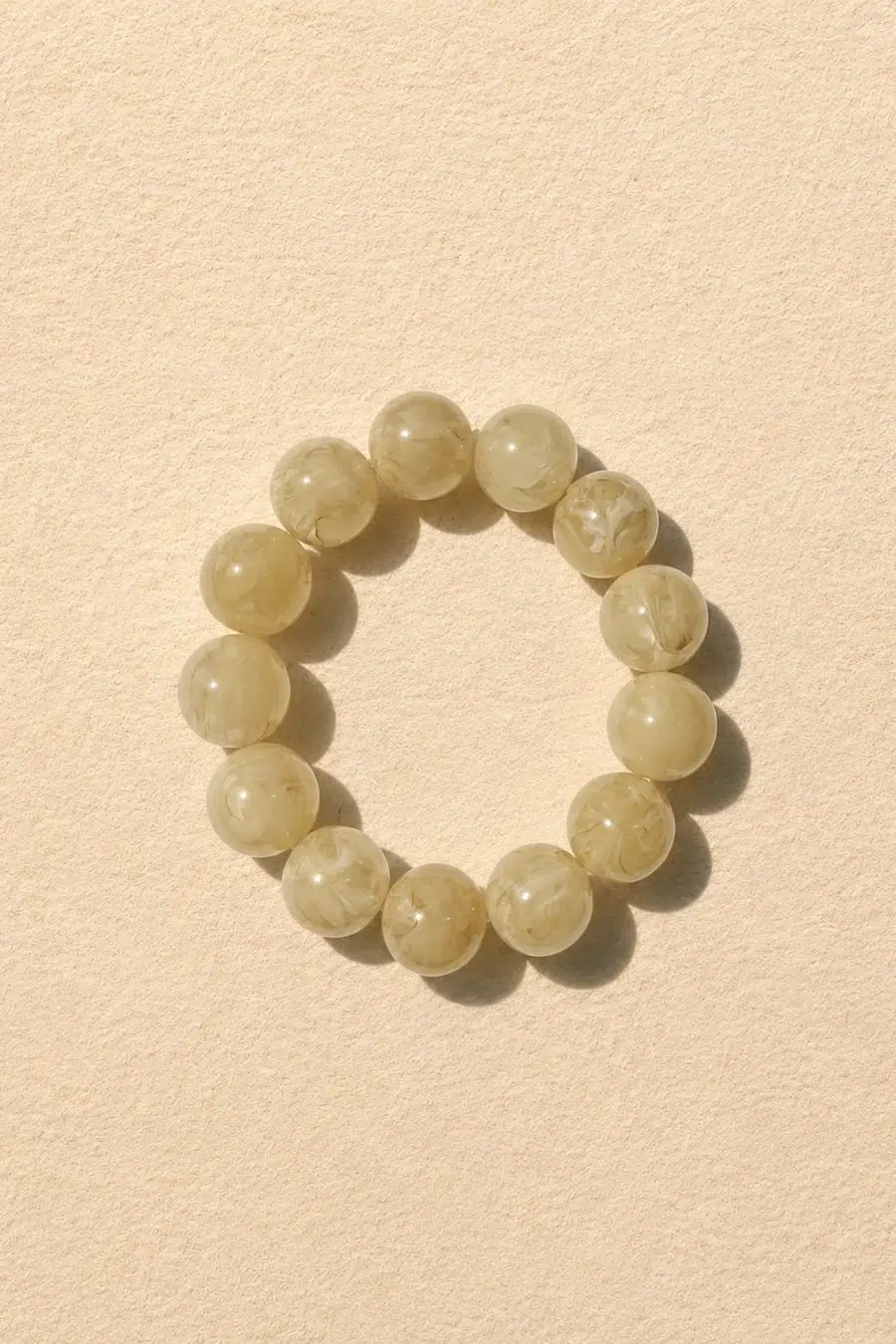 Bracelet grosses perles rondes effet marbré
