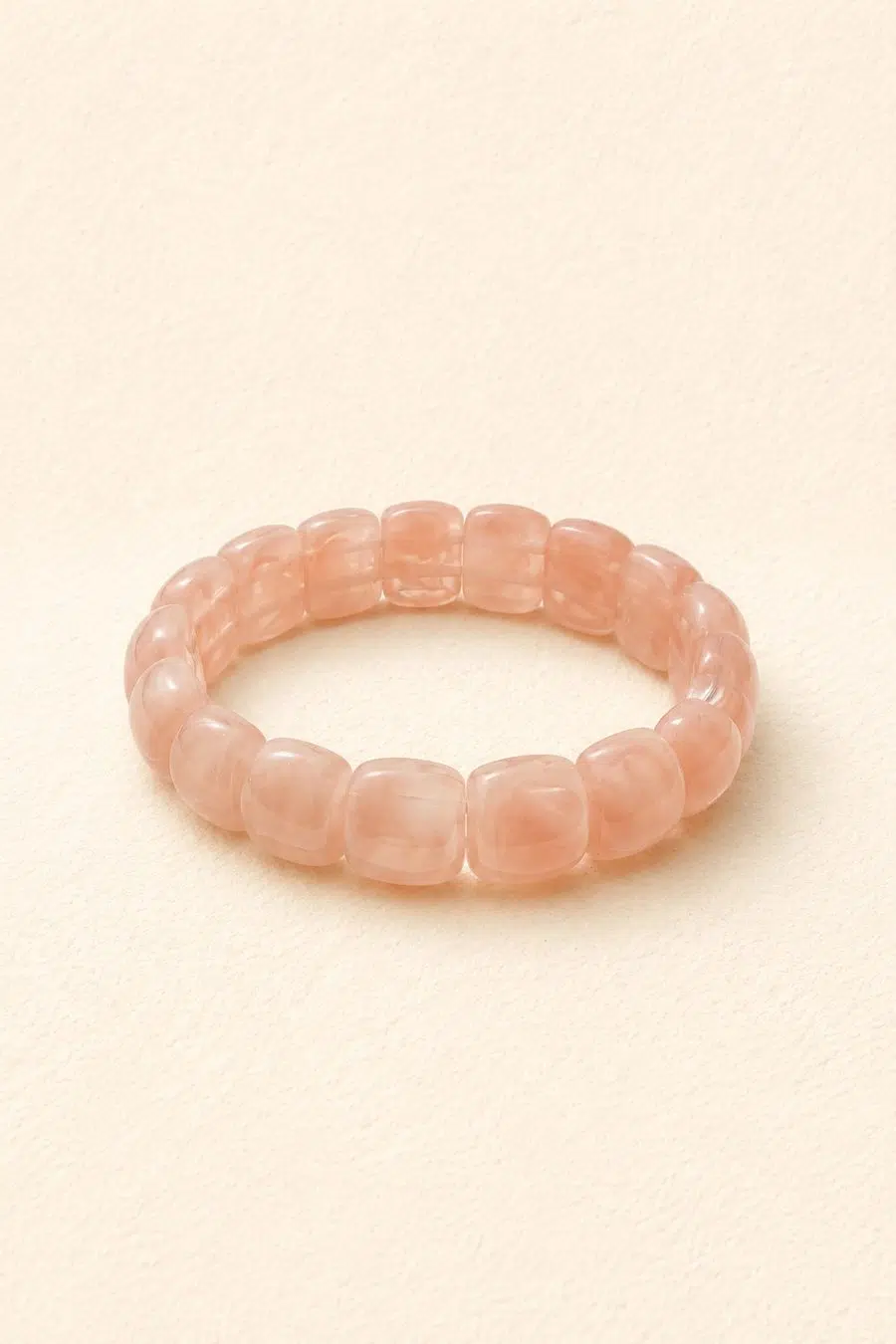 Bracelet femme couleur rose - pierres rectangulaires en résine – élastique