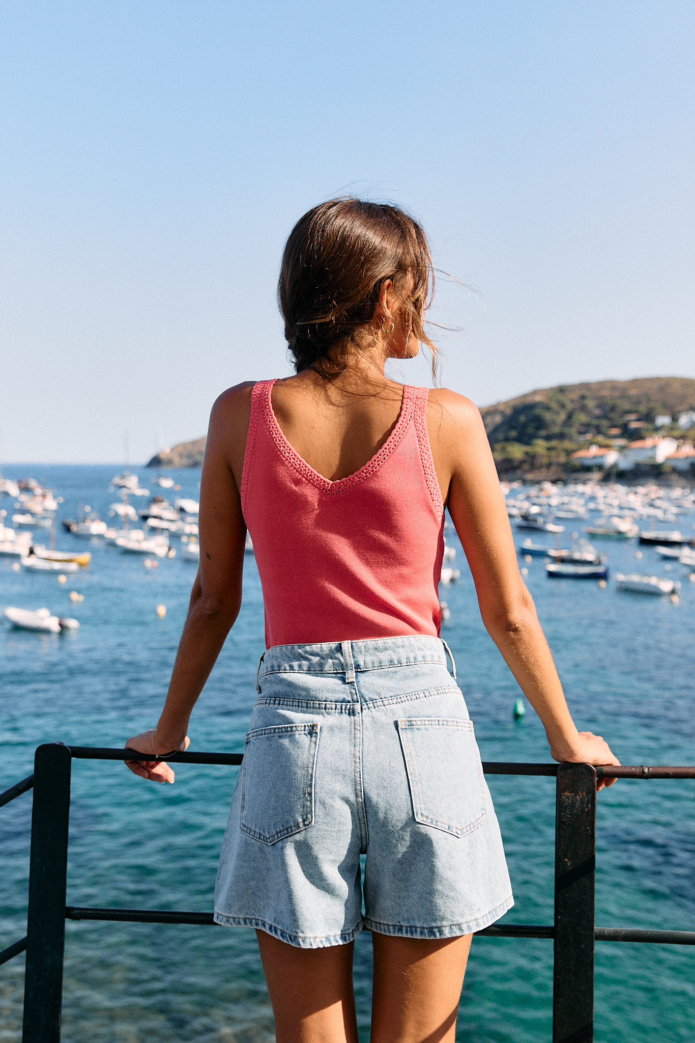 top-callie-rose-sahoma-00003 Top/ débardeur Callie rose corail Sahoma en maille col V