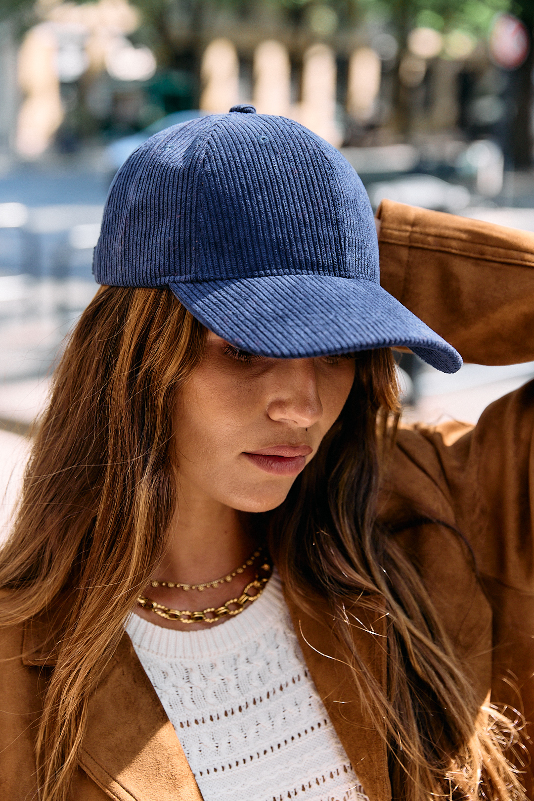 casquette-victor-bleu-sahoma-00005 Casquette femme en velours côtelé bleu marine | Sahoma