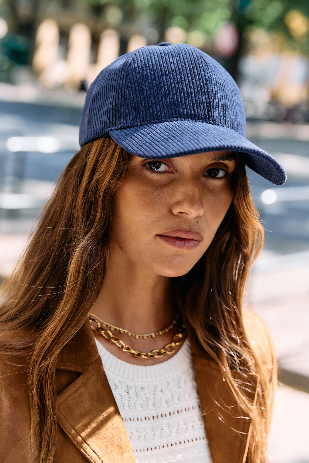 casquette-victor-bleu-sahoma-00006 Casquette femme en velours côtelé bleu marine | Sahoma