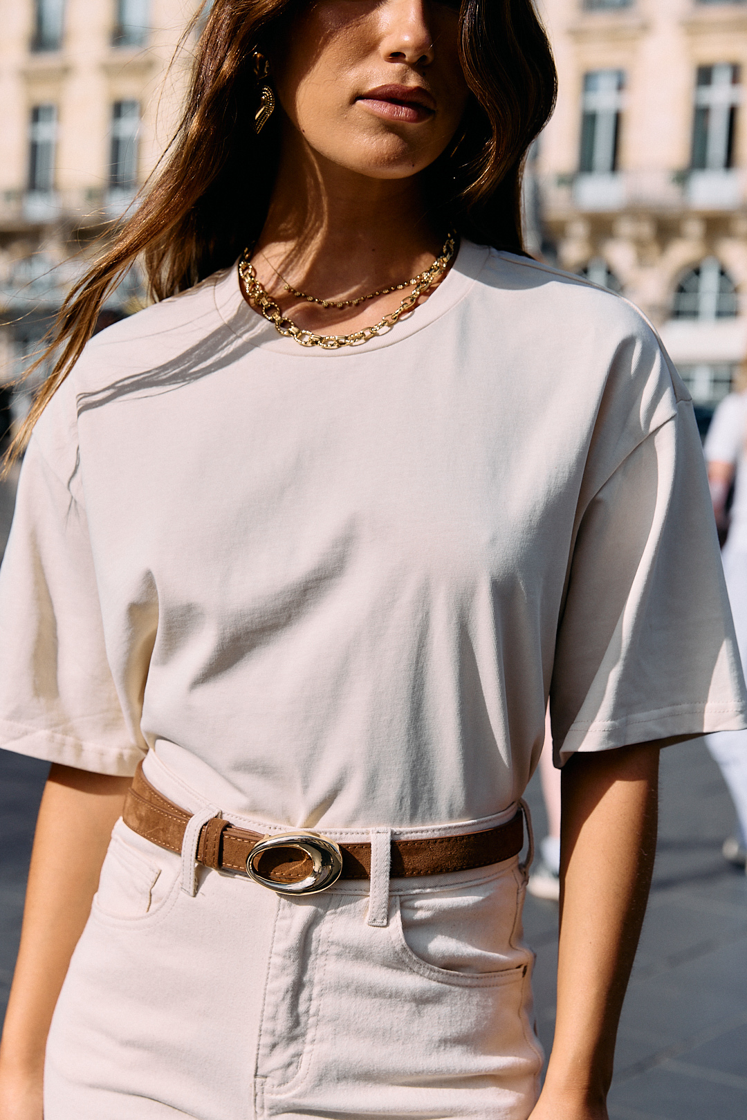 ceinture-olympe-camel-sahoma-00003 Ceinture femme ajustable en cuir camel avec boucle dorée - 5 trous - Sahoma