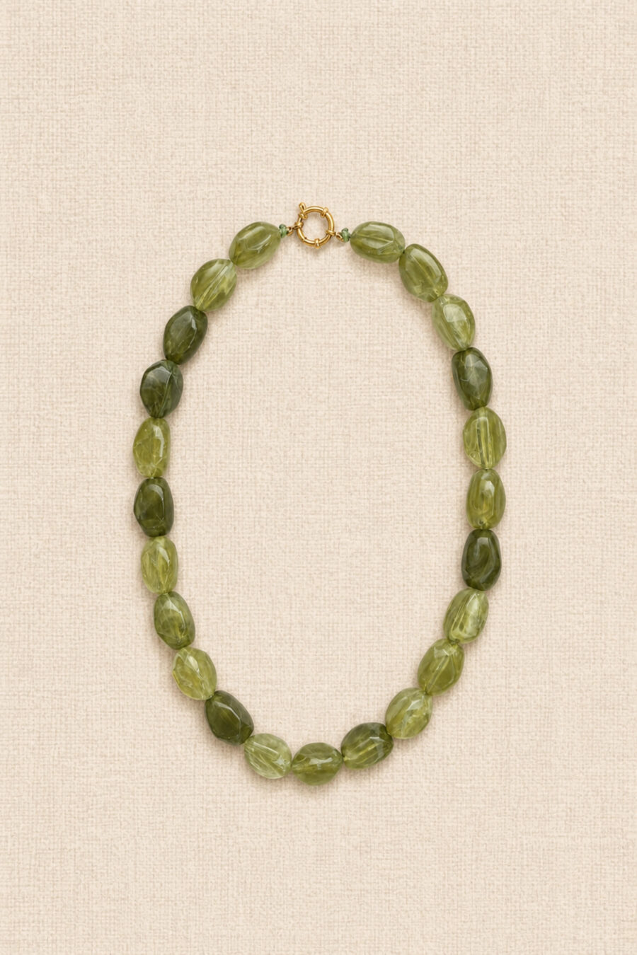 Collier vert au style organique | effet translucide et marbré – Sahoma