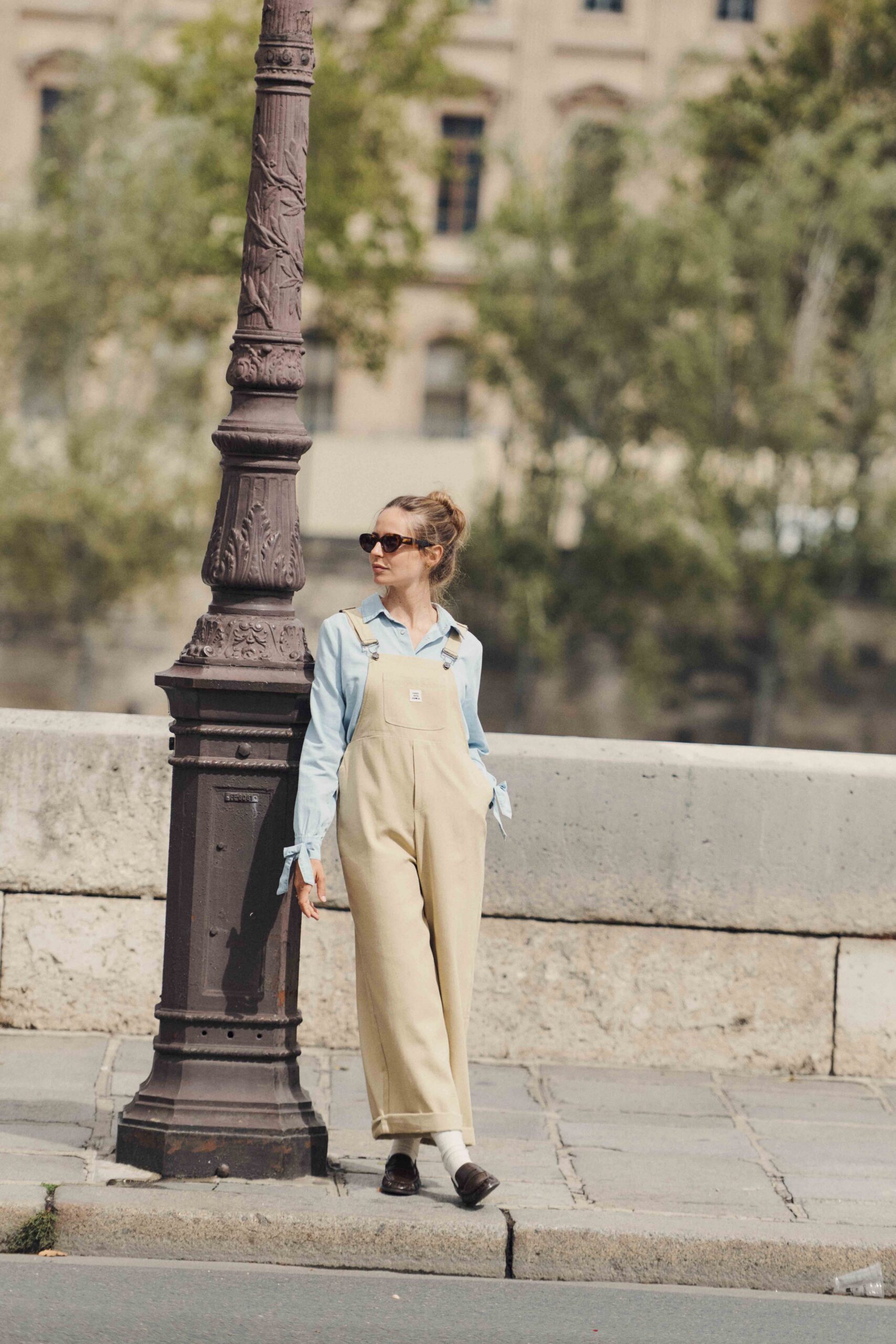 combinaison-charlene-beige-sahoma-1 Sahoma | Salopette Charlène pour femme en jean beige