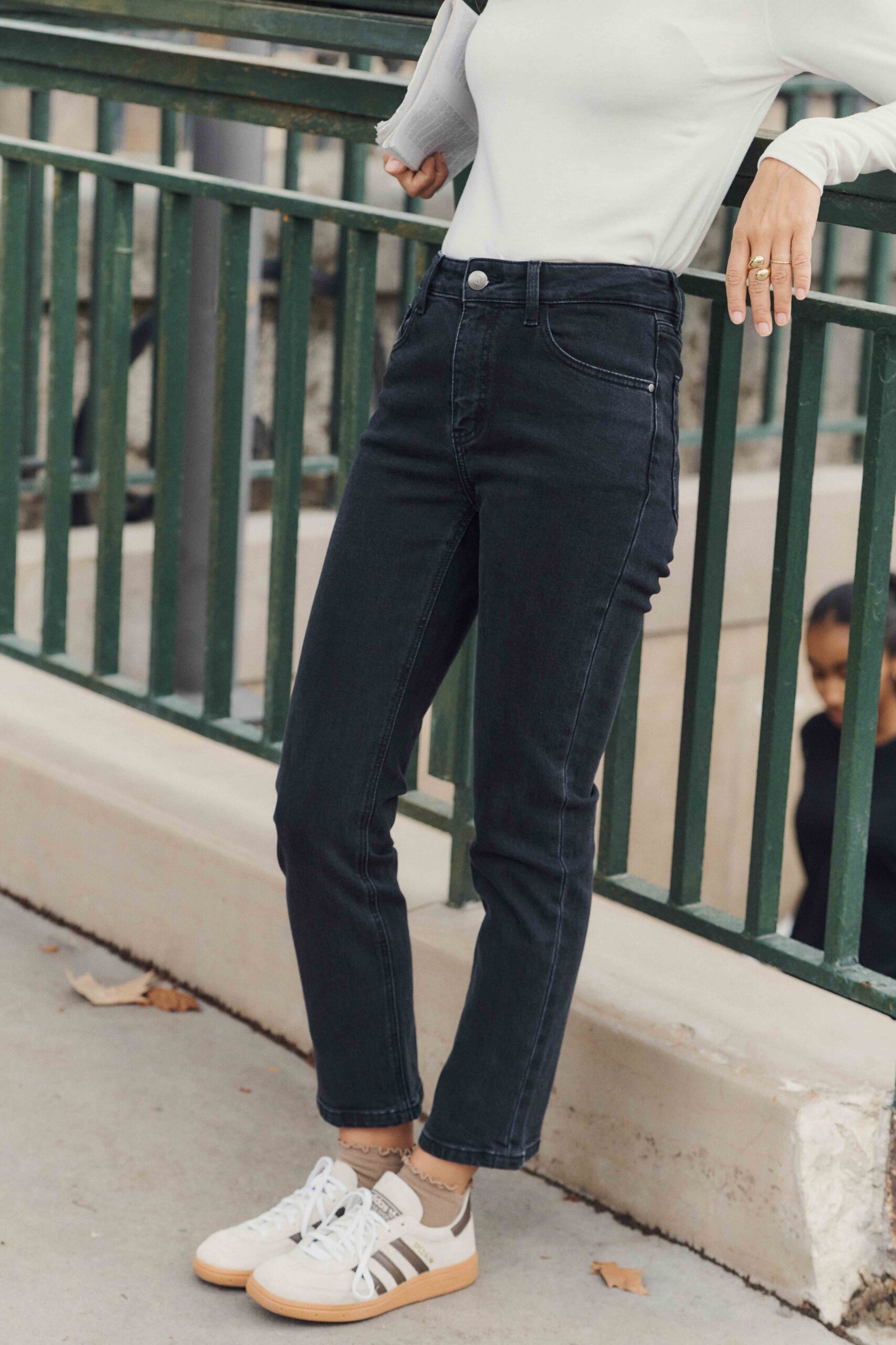 jean-orso-noir-sahoma-1 Sahoma | Jean Orso pour femme taille haute droit 7/8ème noir | coupe flatteuse slim près du corps