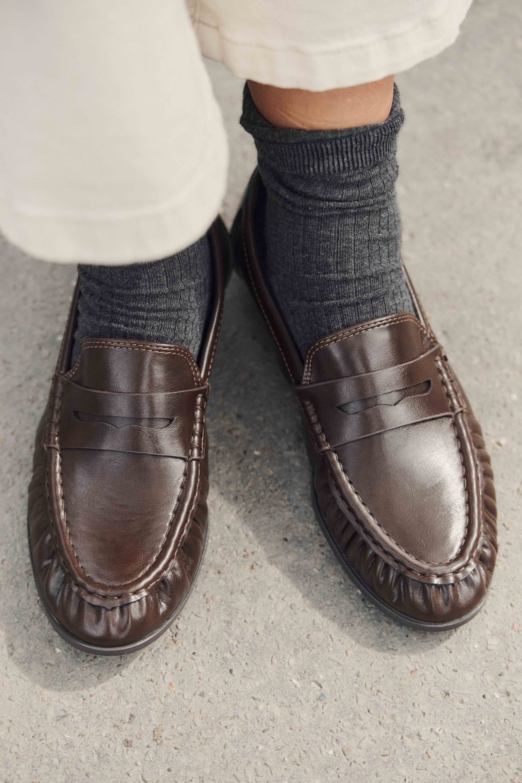 mocassins-leon-marrons-sahoma-00003 Mocassins femme effet cuir lisse marron | Sahoma