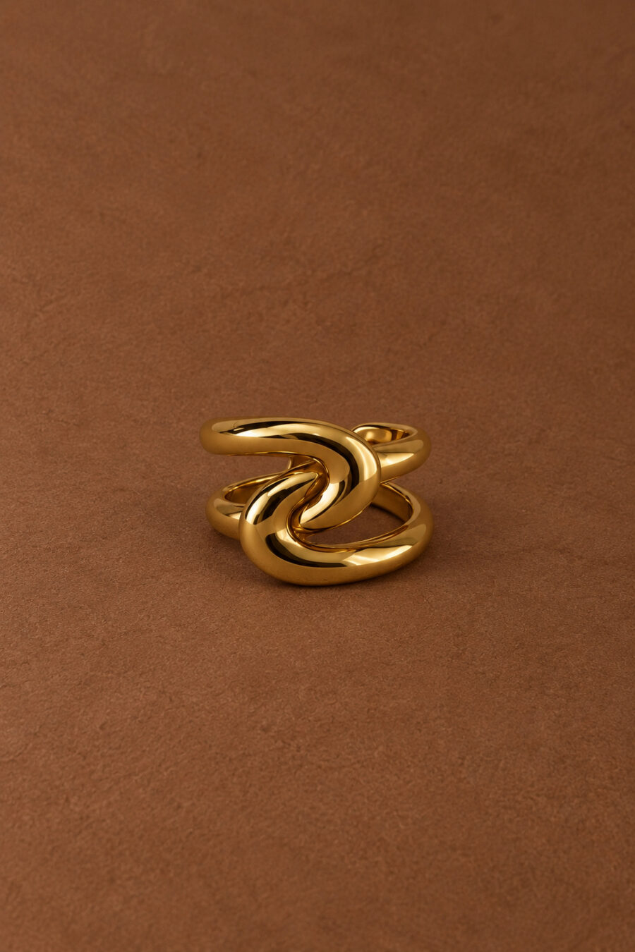 Bague Lovisa pour femme double anneau doré entrelacé | Sahoma