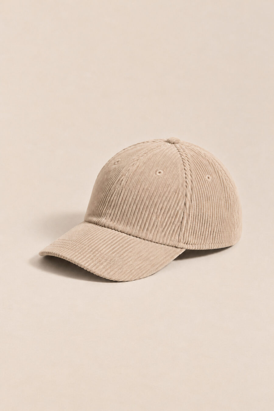 Casquette en velours côtelé beige | Sahoma