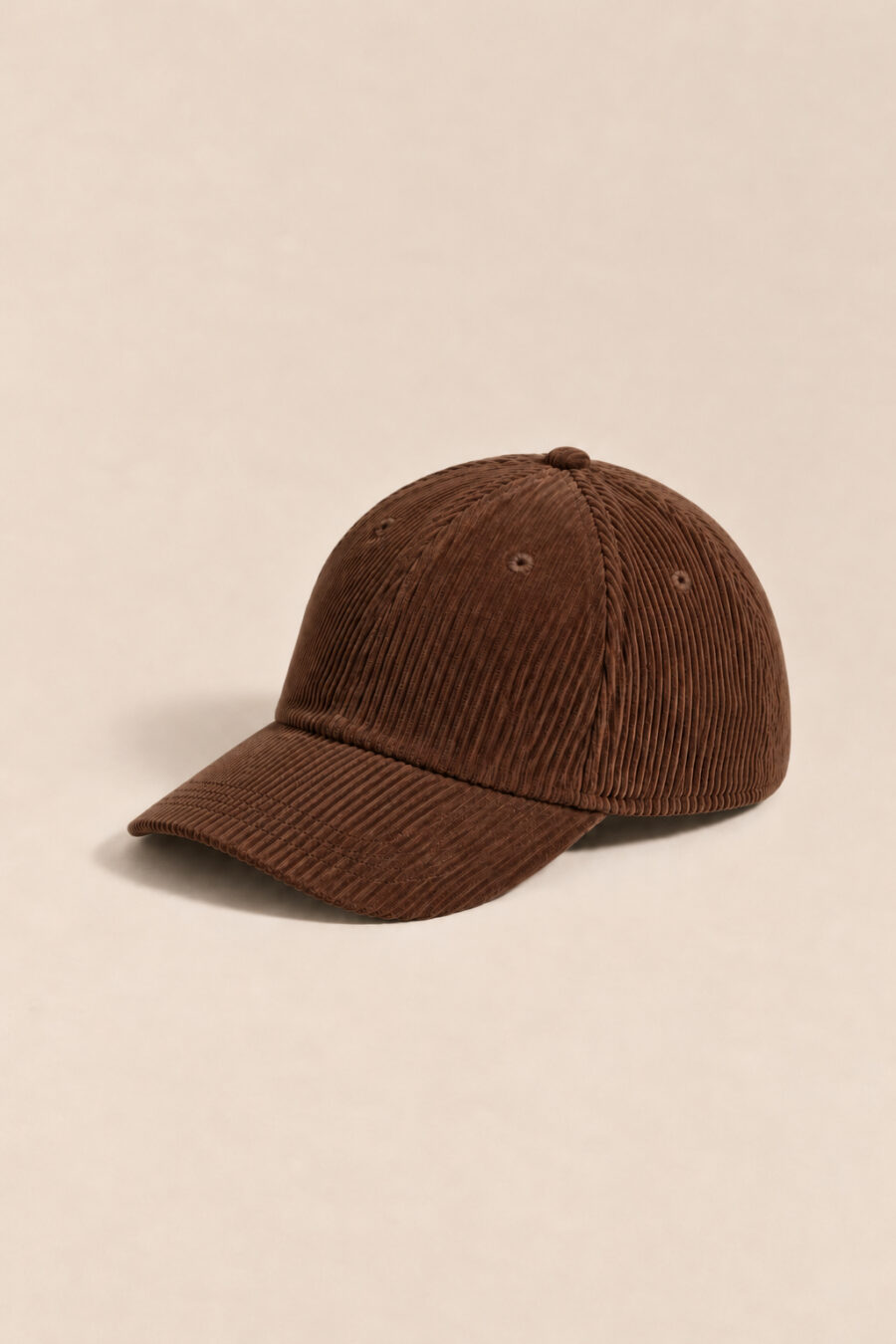 Casquette en velours côtelé marron | Sahoma