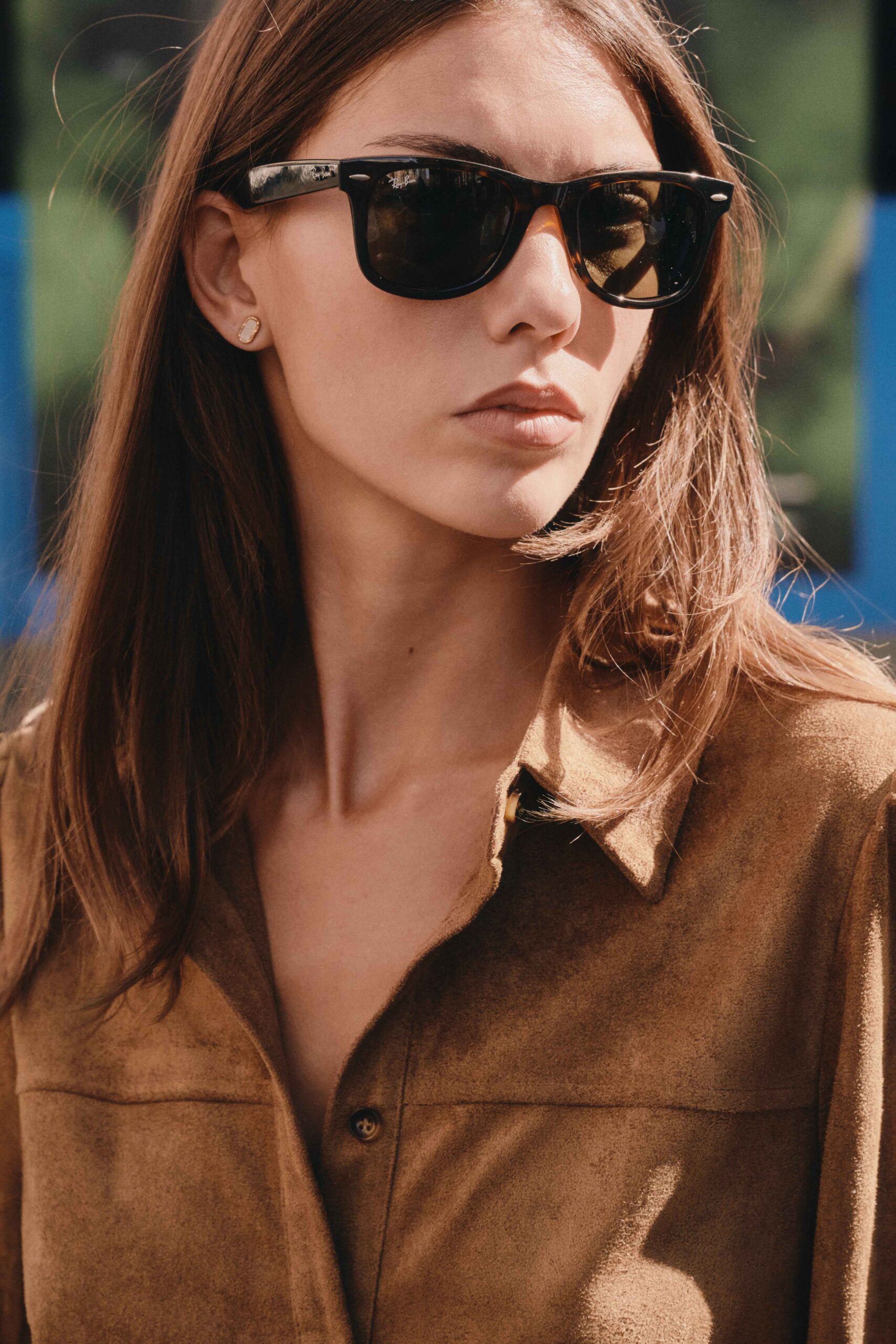chemise-chiara-camel-sahoma-00001 Chemise femme en suedine marron | manches longues | col revers | Sahoma