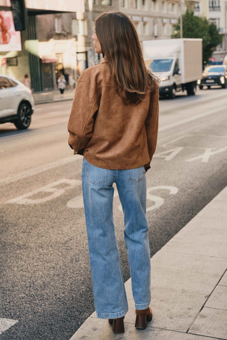 Jean femme évasé taille haute bleu clair vintage | Sahoma