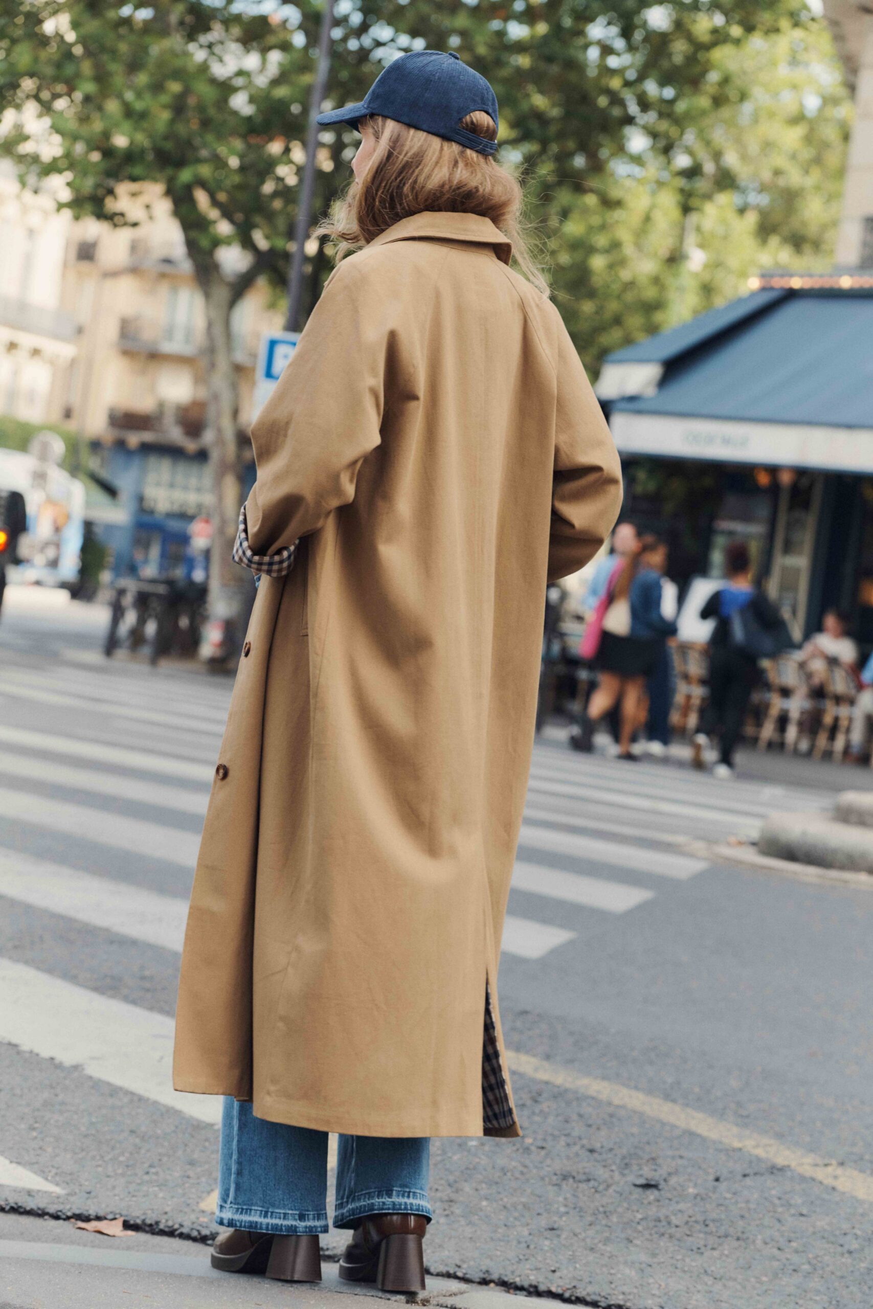 trench-edmond-beige-sahoma-00004 Trench femme coupe longue | beige camel | Doublure vichy contrastante | Élégant et déperlant | Sahoma