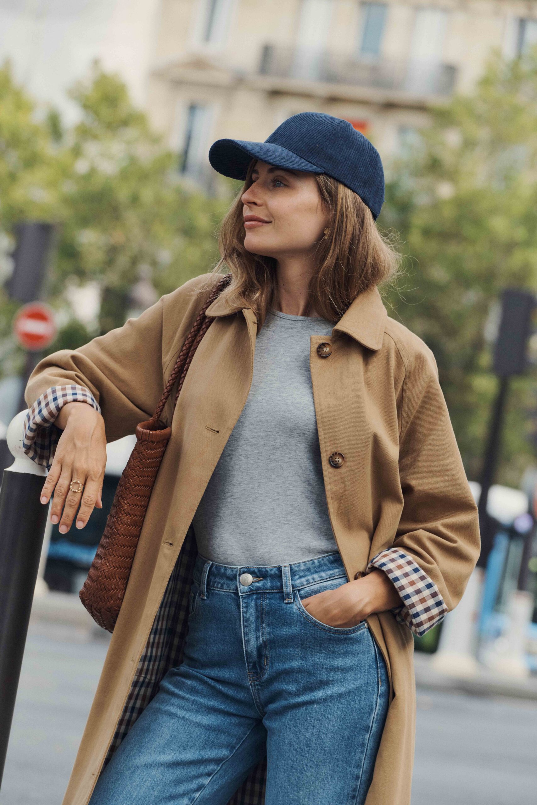 trench-edmond-beige-sahoma-00013 Trench femme coupe longue | beige camel | Doublure vichy contrastante | Élégant et déperlant | Sahoma