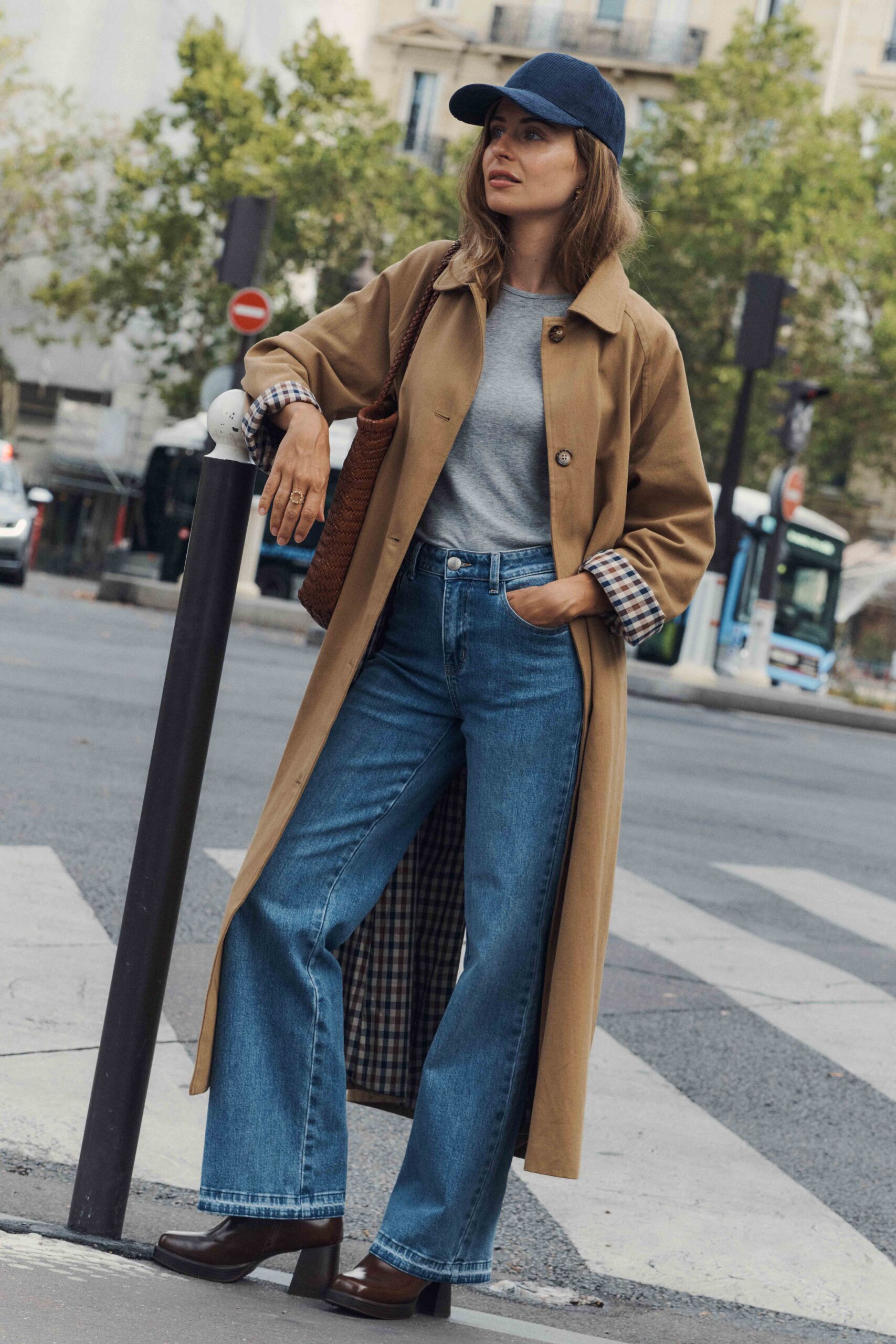 trench-edmond-beige-sahoma-00014 Trench femme coupe longue | beige camel | Doublure vichy contrastante | Élégant et déperlant | Sahoma