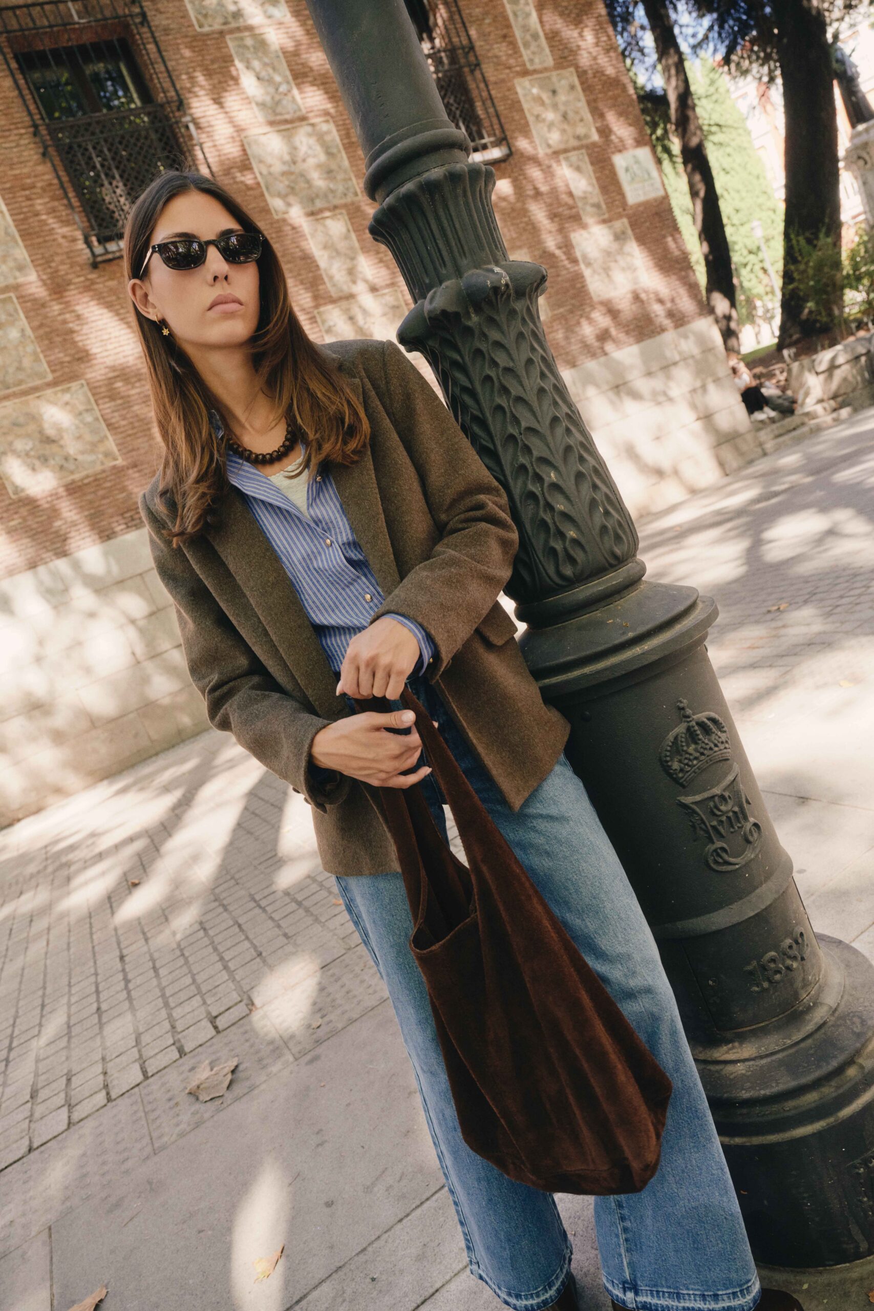 veste-goldie-marron-sahoma-13 Blazer marron en laine - coupe droite | Sahoma