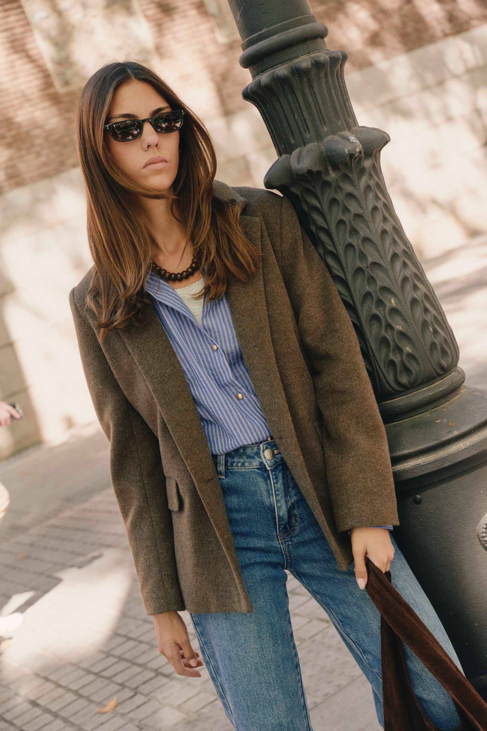 veste-goldie-marron-sahoma-14 Blazer marron en laine - coupe droite | Sahoma