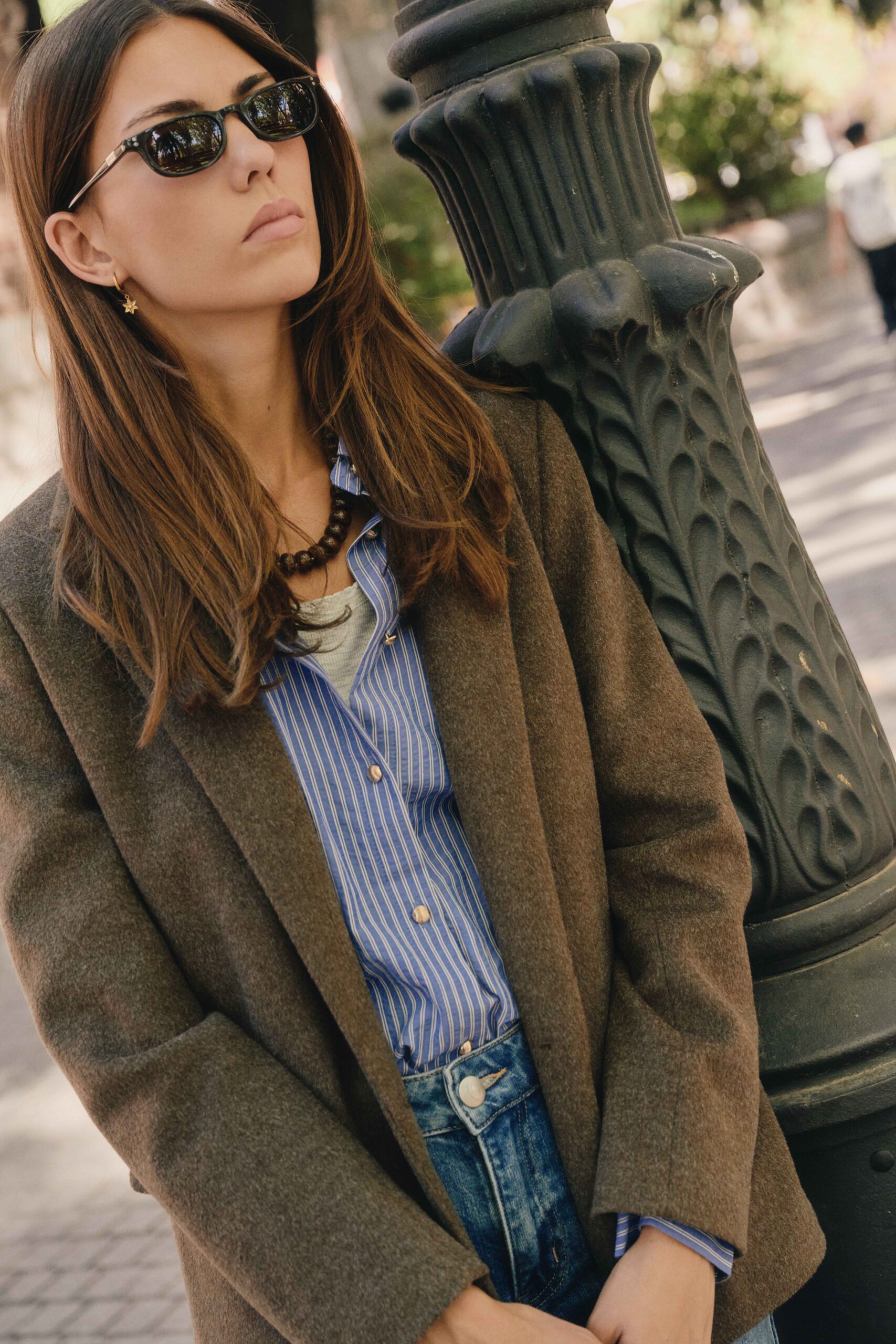 veste-goldie-marron-sahoma-15 Blazer marron en laine - coupe droite | Sahoma